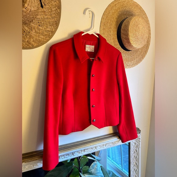 Beautiful True Vintage 60’s Poppy Red Pendleton Wool Jacket Coat - Picture 7 of 9
